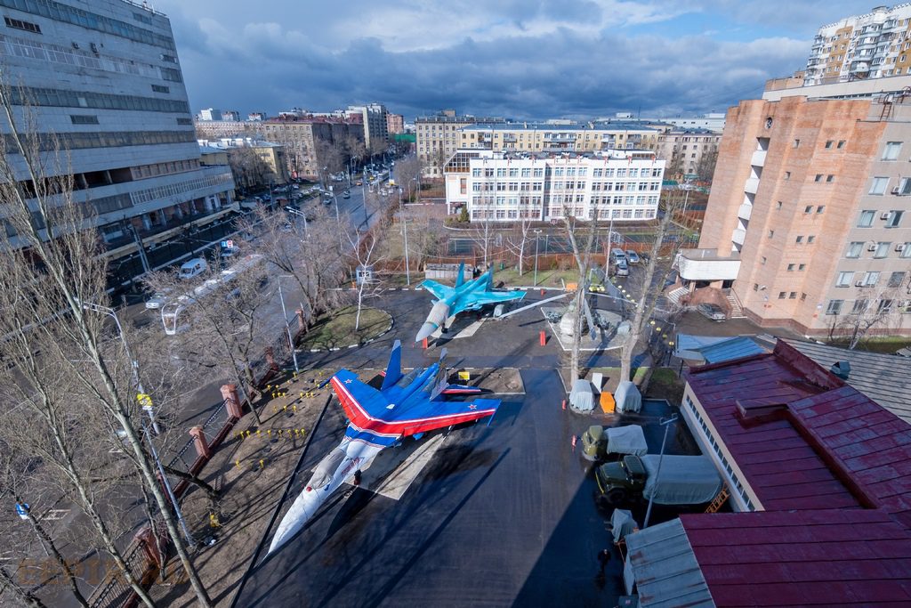 Military equipment park at the military training center of the MPEI