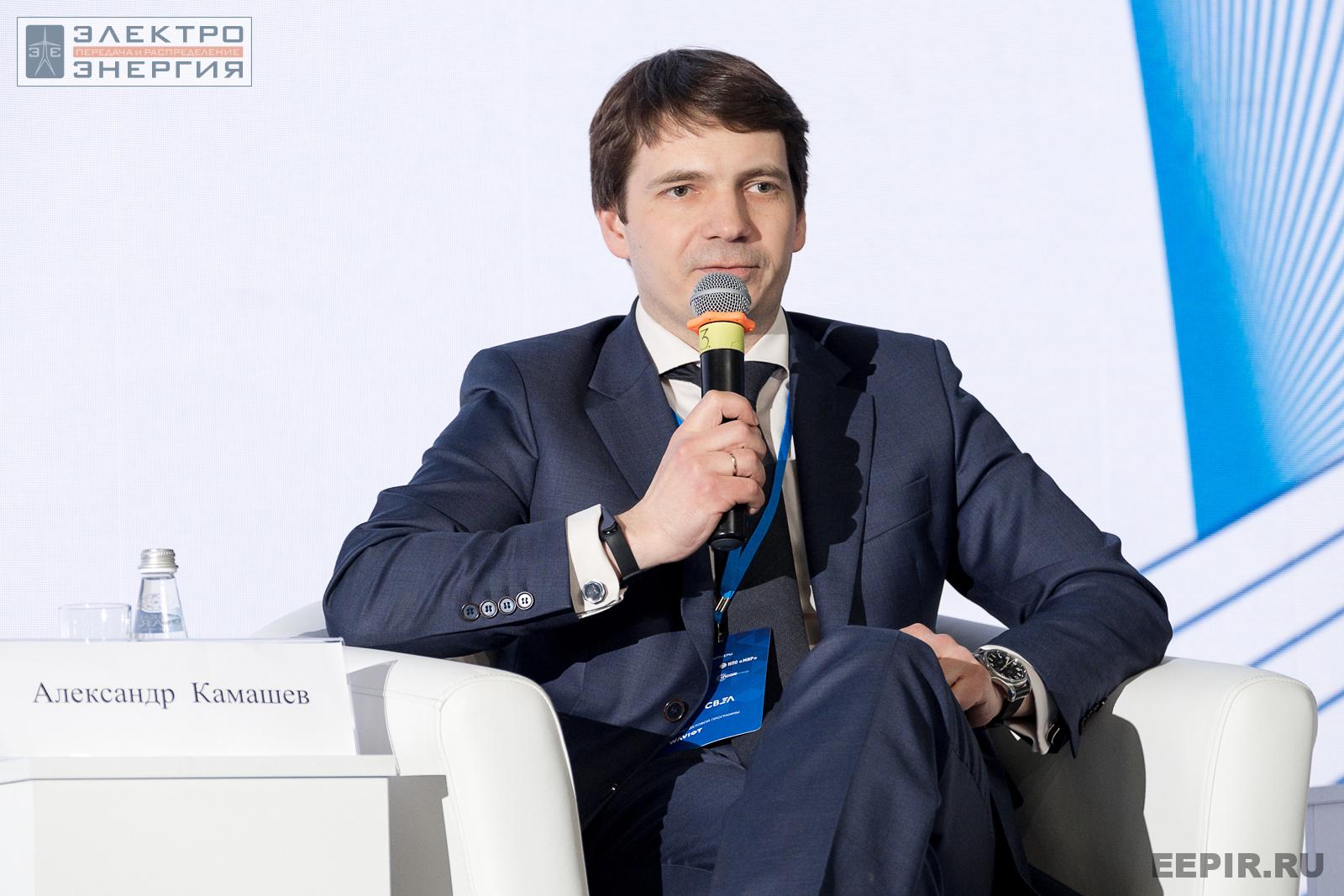 Генеральный директор ООО «РЭНЕРА» Александр Камашев на церемонии запуска установки «Коммерческий диспетчер на базе накопителя энергии»