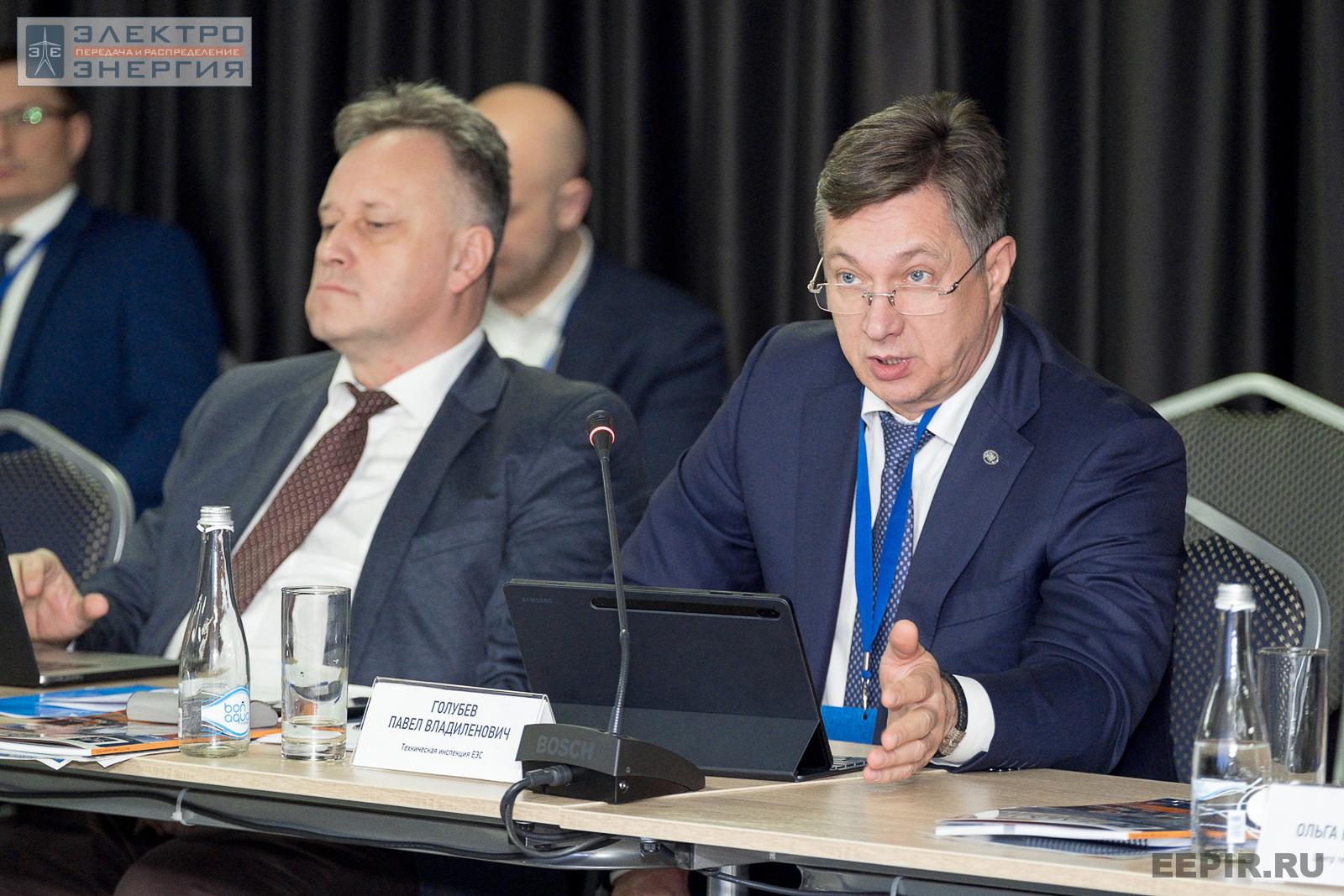 Пилюгин Александр Викторович, заместитель директора филиала ПАО «Россети» — Центр технического надзора и Голубев Павел Владиленович, генеральный директор АО «Техническая инспекция ЕЭС», совещание главных инженеров компаний Группы «Россети», апрель 2022 г., Челябинская область