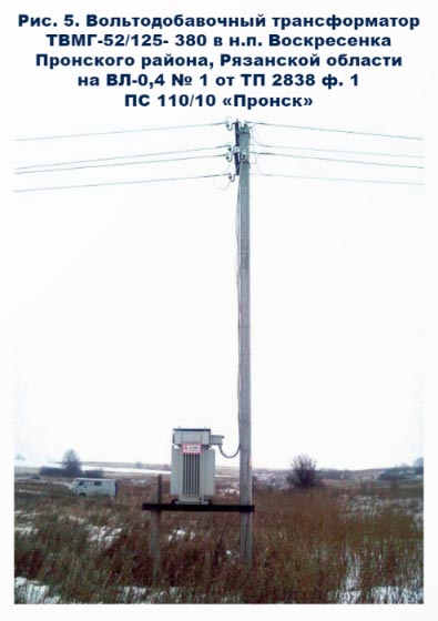 фото установленного вольтодобавочного трансформатора
