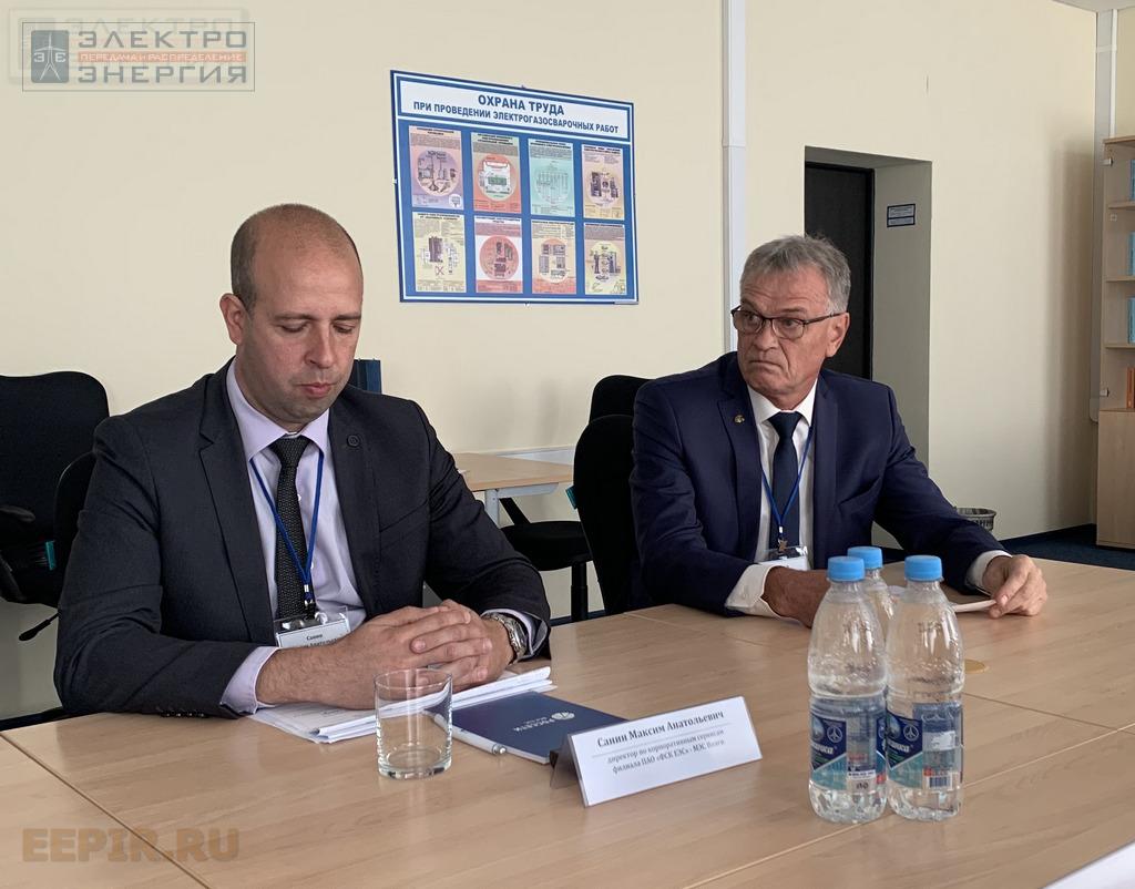 Максим Санин, директор по корпоративным сервисам филиала ПАО «ФСК ЕЭС» - МЭС Волги; Сергей Абалин, директор Центра подготовки персонала «МЭС Волги»